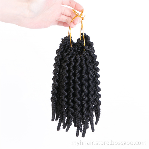 10 Pcs 8 inch 15 Roots Synthetic Braiding Hair Extensions Ombre color Black Brown Crochet Hair Curly Pre-twisted Braids